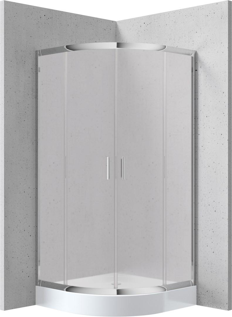 Deante KYPZ651K brusekabine med bundkar - halvrund 90×90 cm billede