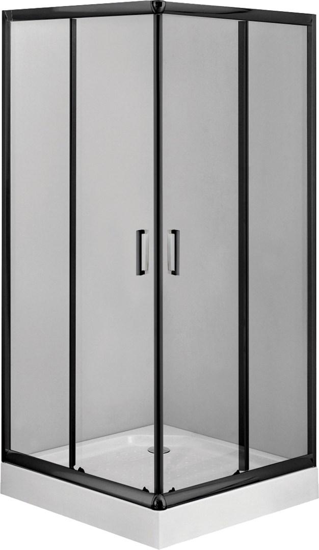 Deante KDDZN41K brusekabine med bundkar - kvadratisk 90×90 cm, sort profil billede