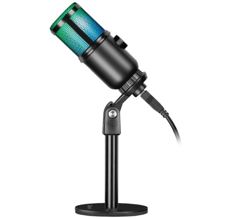 Defender GLOW GMC 400 USB mikrofon med bordstativ - RGB, kablet billede