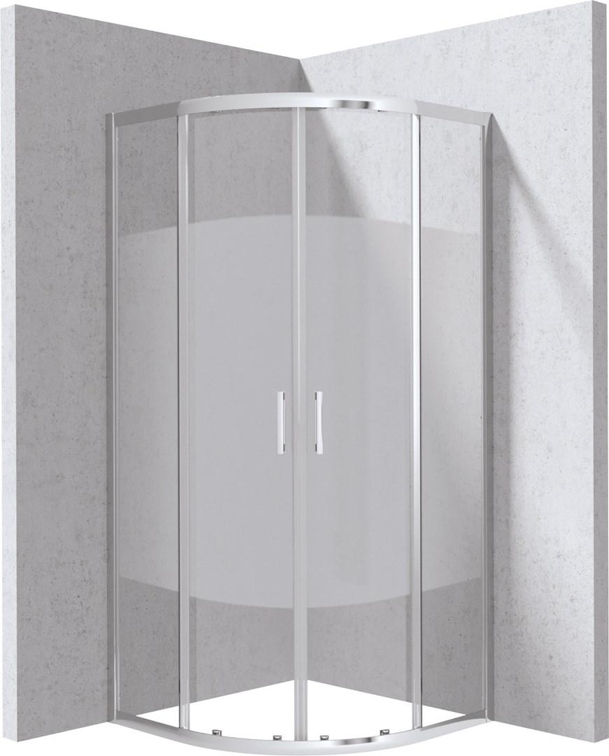 Deante halvrund brusekabine 90×90 cm - mønster: stribe billede