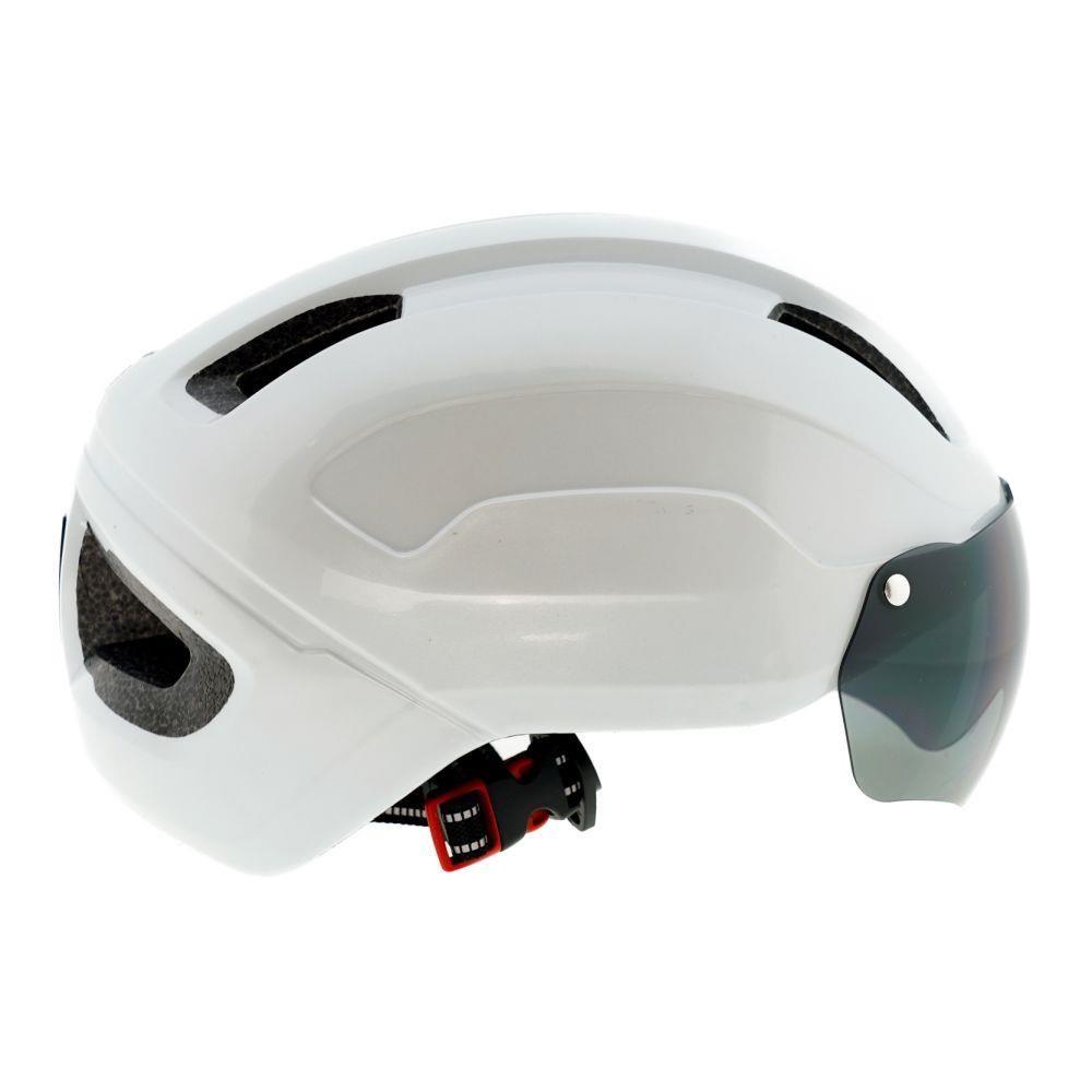 SkateFlash Atomic - cykel- og skatehjelm med visir, hvid billede
