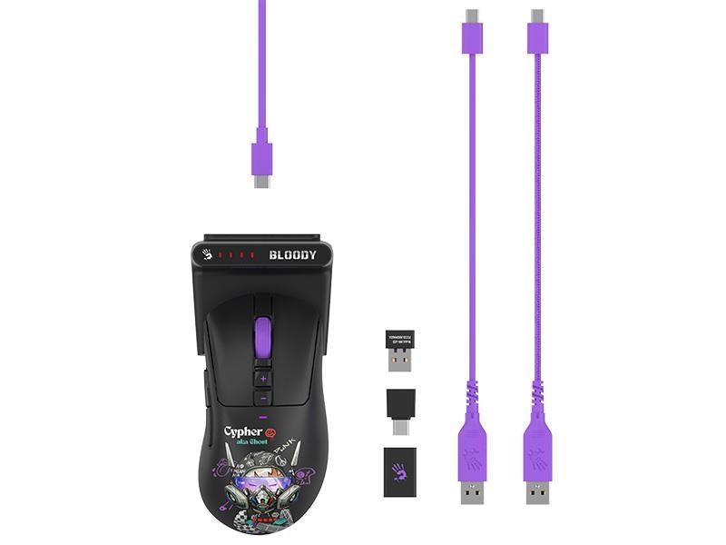 A4Tech Bloody R73 Ultra Duo Cypher Ghost - trådløs gaming-mus billede