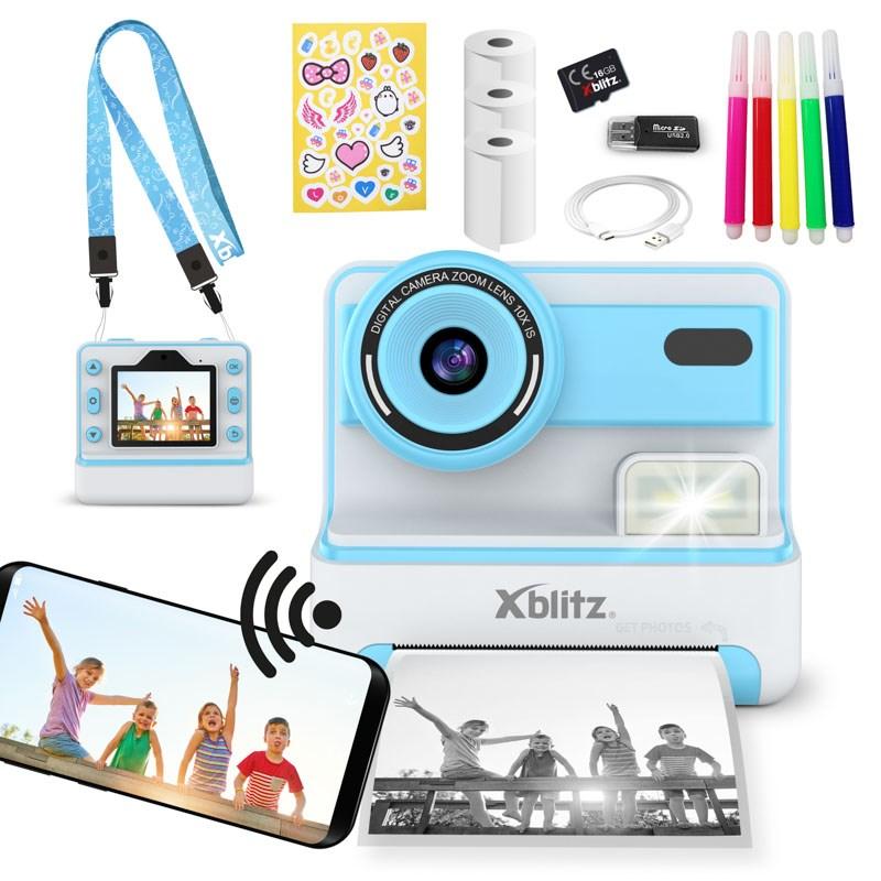Xblitz Flash Blue - instantkamera til børn med termisk printer, hvid/blå billede