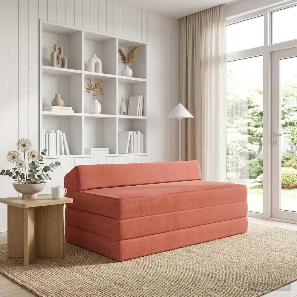 Samlebar Sofa Seng Rød orange 120 x 60 x 49 cm Stof