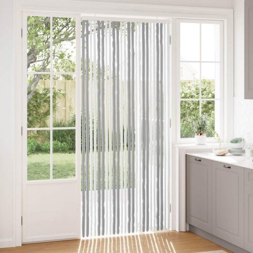 Insektgardin i chenille Grå og Hvid 100 x 230 cm 100% PP