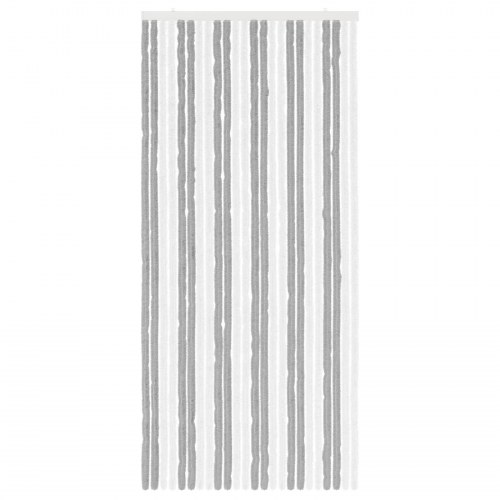 Insektgardin i chenille Grå og Hvid 100 x 220 cm 100% PP