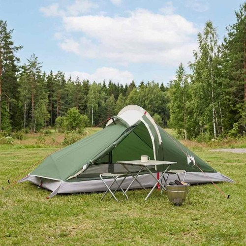 Backpacking Telt Grøn 4-personers 185T Polyester med PU Coating