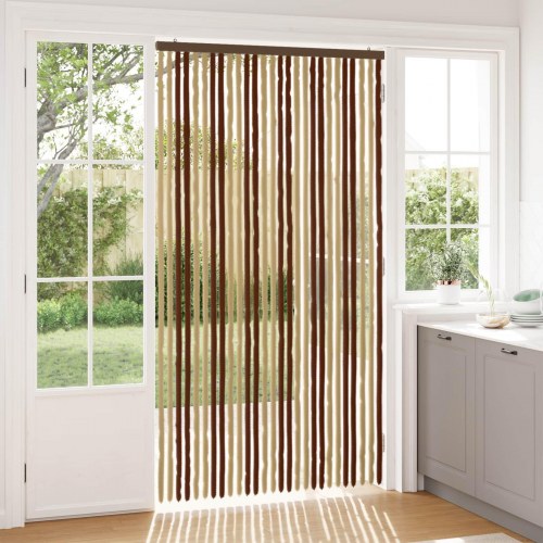 Insektgardin i chenille Brun og Beige 118 x 220 cm 100% PP