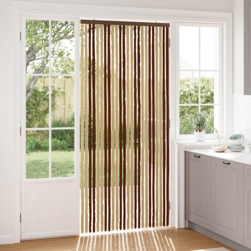 Insektgardin i chenille Brun og Beige 100 x 220 cm 100% PP