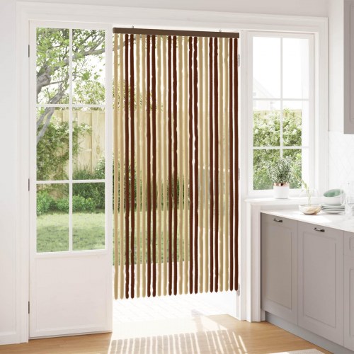 Insektgardin i chenille Brun og Beige 100 x 200 cm 100% PP