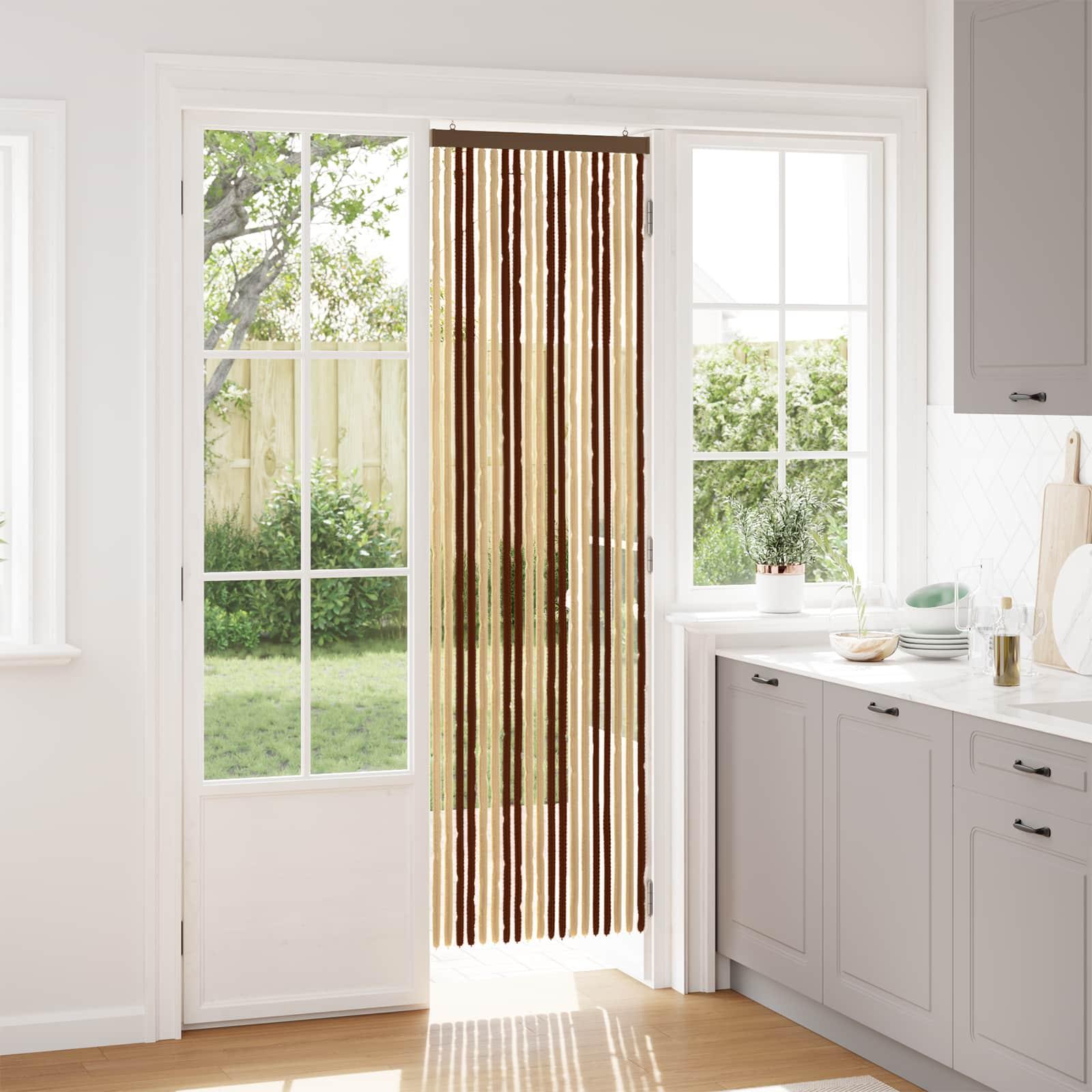 Insektgardin i chenille Brun og Beige 56 x 200 cm 100% PP