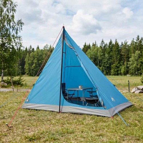Backpacking Telt Blå 2-personers 185T Polyester med PU Coating