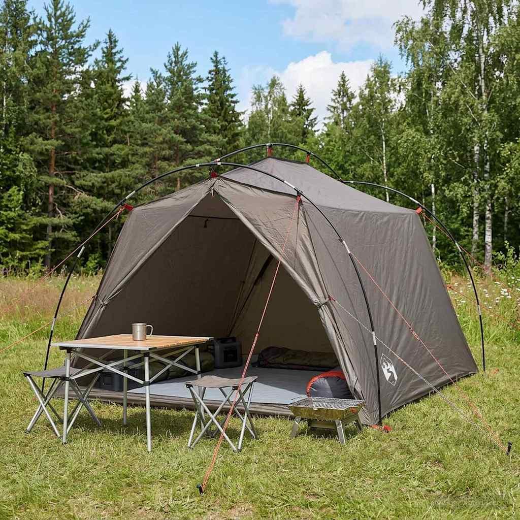 Tunneltelt brun/grå - 2-personers letvægts campingtelt
