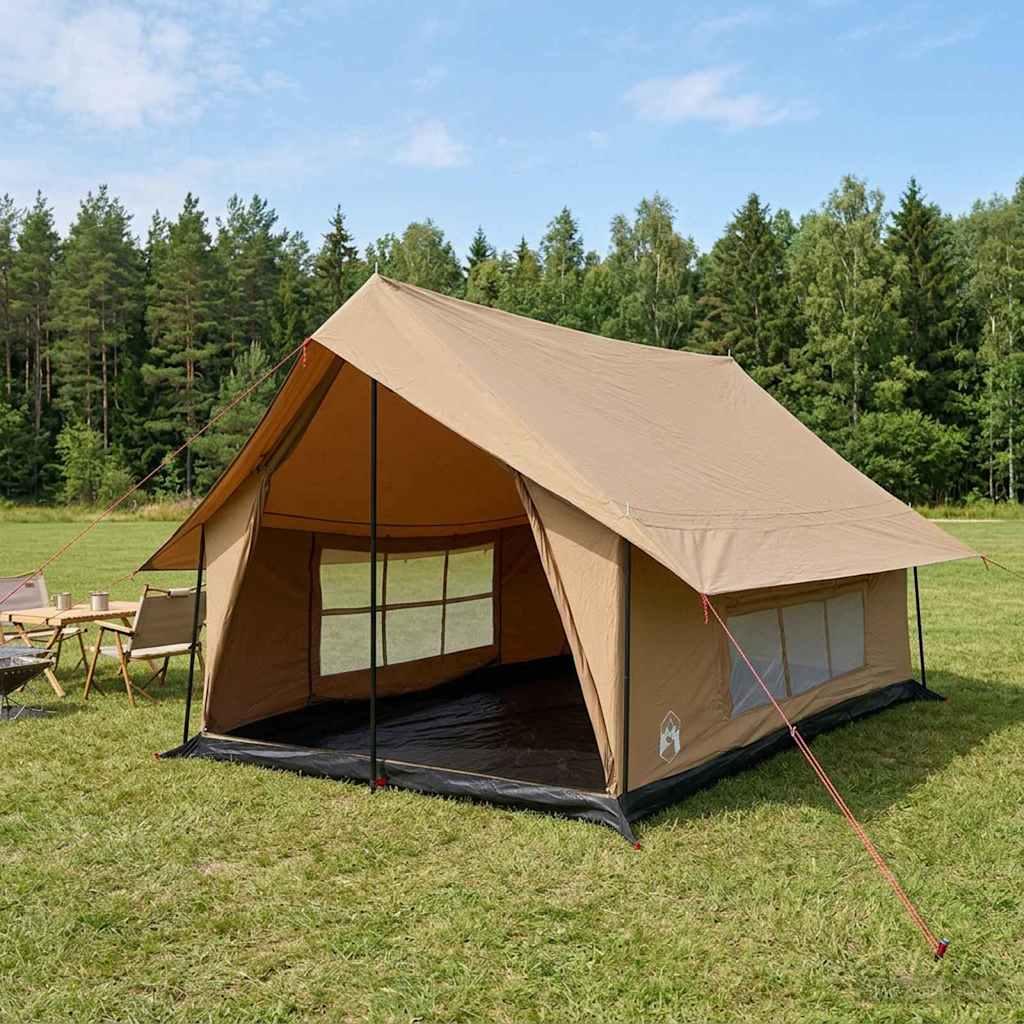 Hyttetelt i polybomuld - brun 340 × 246 × 210 cm