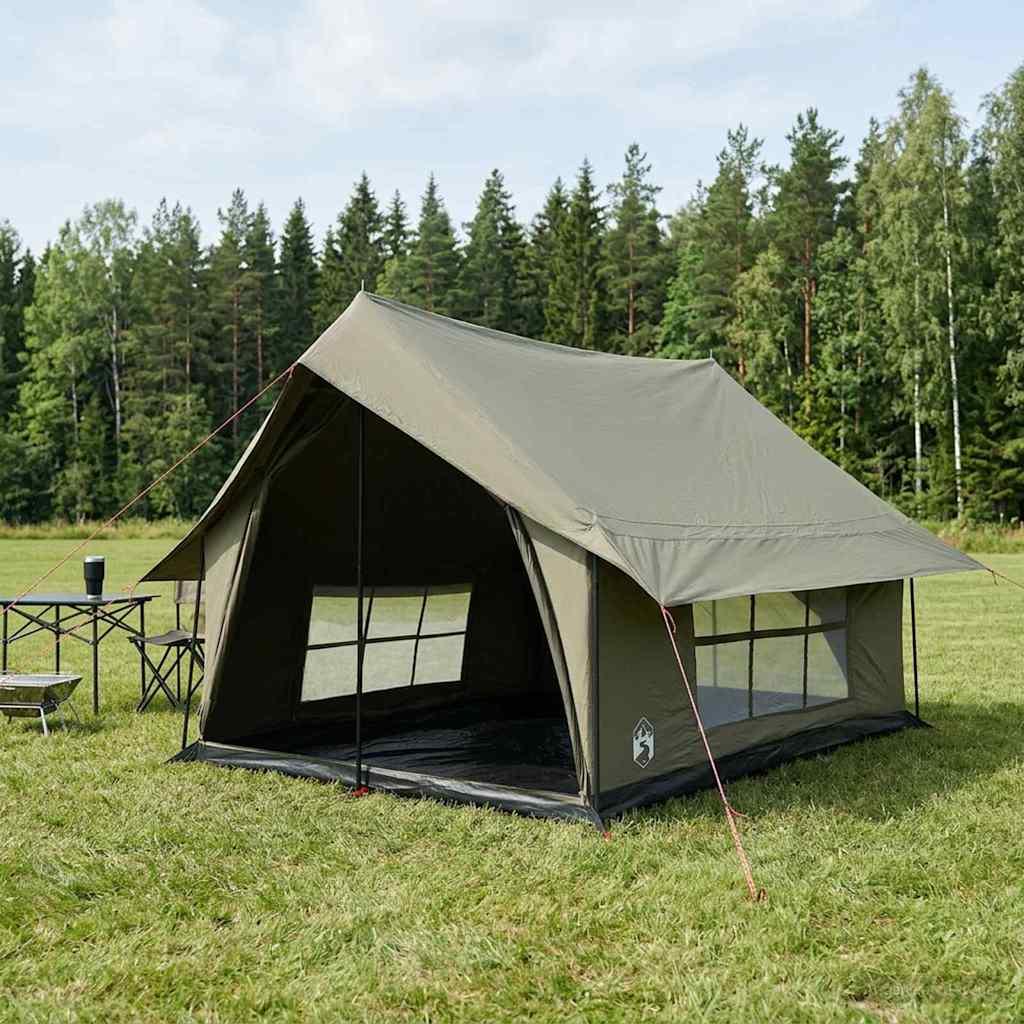 Hyttetelt Army Grøn 340 x 246 x 210 cm Polybomuld billede