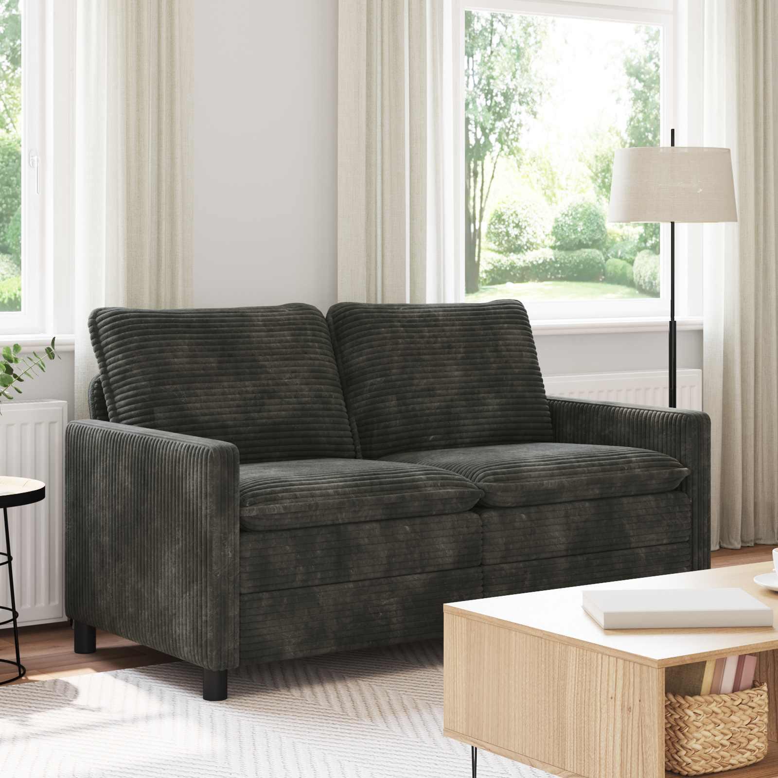 2-personers sofa i antracit - 156 × 81 × 87,5 cm, polyester