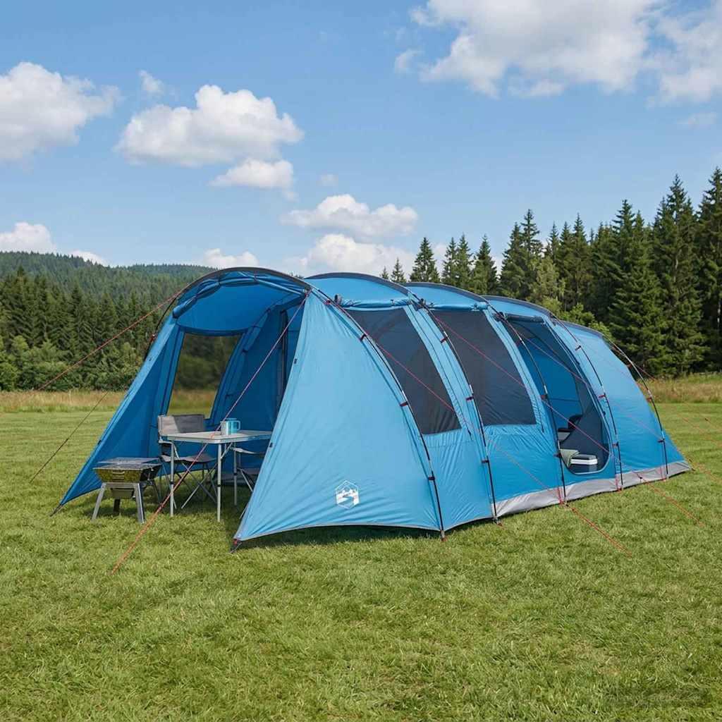 Tunneltelt Blå 675 x 392 x 210 cm 185T Polyester med PU Coating billede
