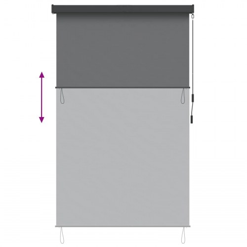 Udendørs rullegardin - lysegrå 180 × 250 cm, stof og aluminium
