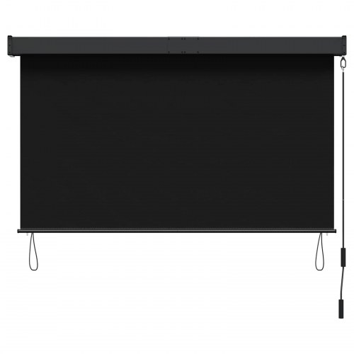 Udendørs rullegardin - sort 160 x 250 cm, stof og aluminium