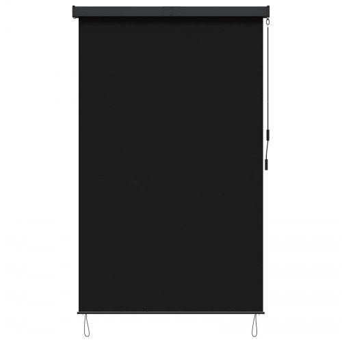 Udendørs rullegardin - sort 160 x 250 cm, stof og aluminium