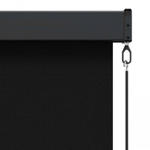 Udendørs rullegardin - sort 160 x 250 cm, stof og aluminium
