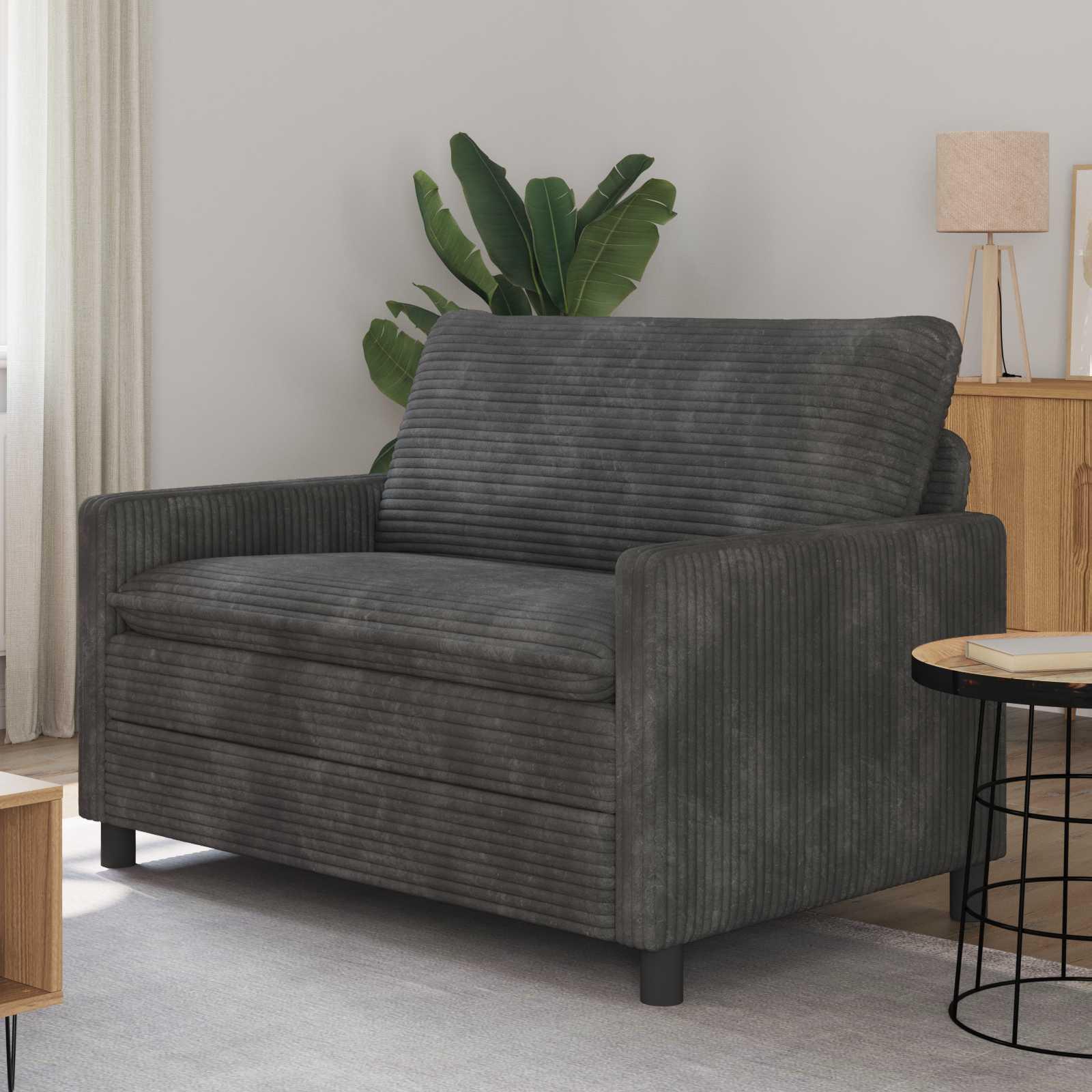 2-personers sofa - mørkegrå 126 × 81 × 87,5 cm i polyester billede