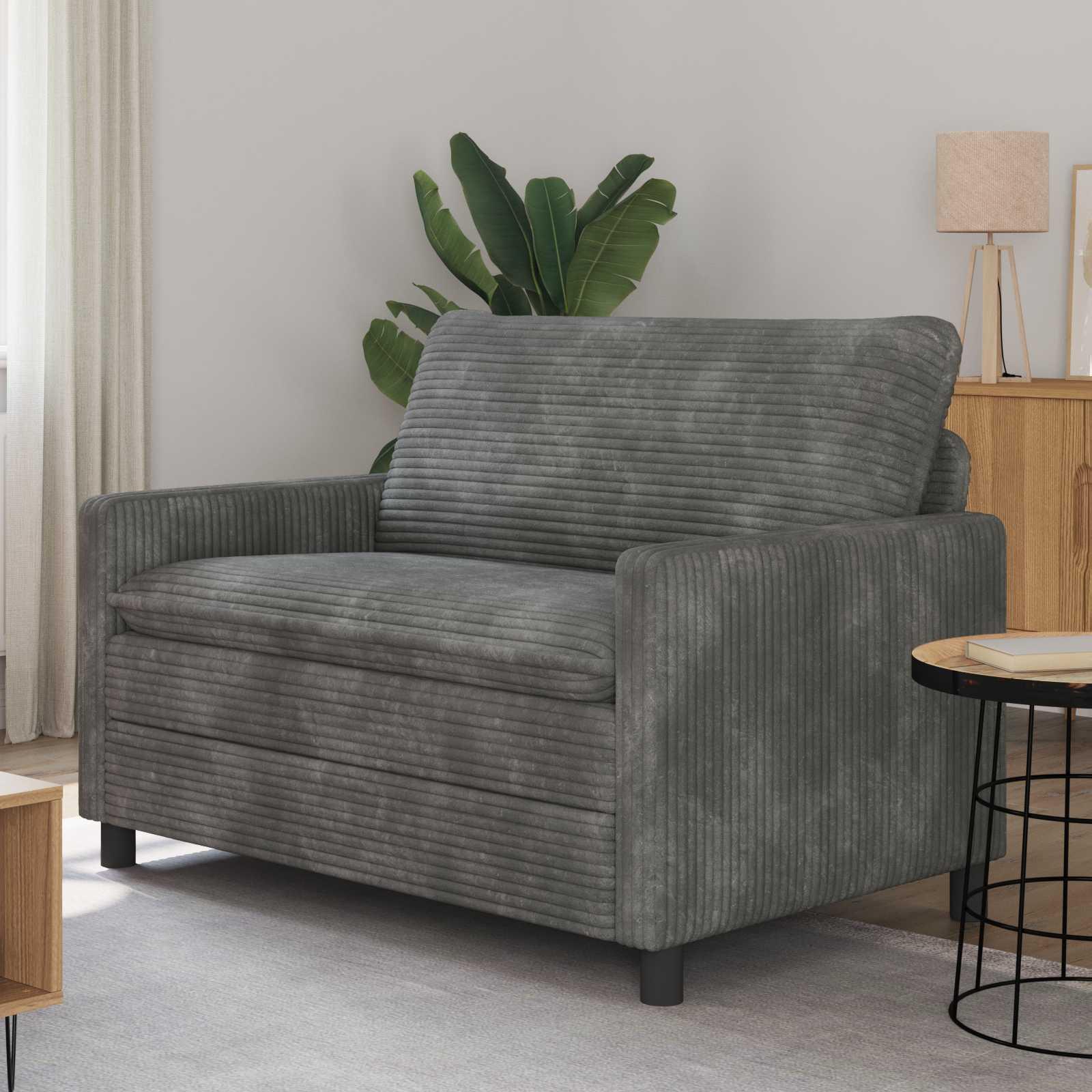 2-personers sofa - lysegrå 126 × 81 × 87,5 cm i polyester billede
