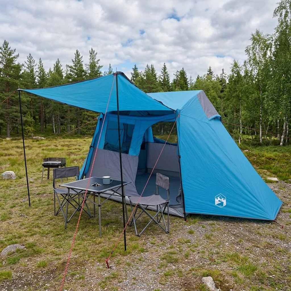 Tunneltelt Blå 475 x 220 x 192 cm 185T Polyester med PU Coating billede