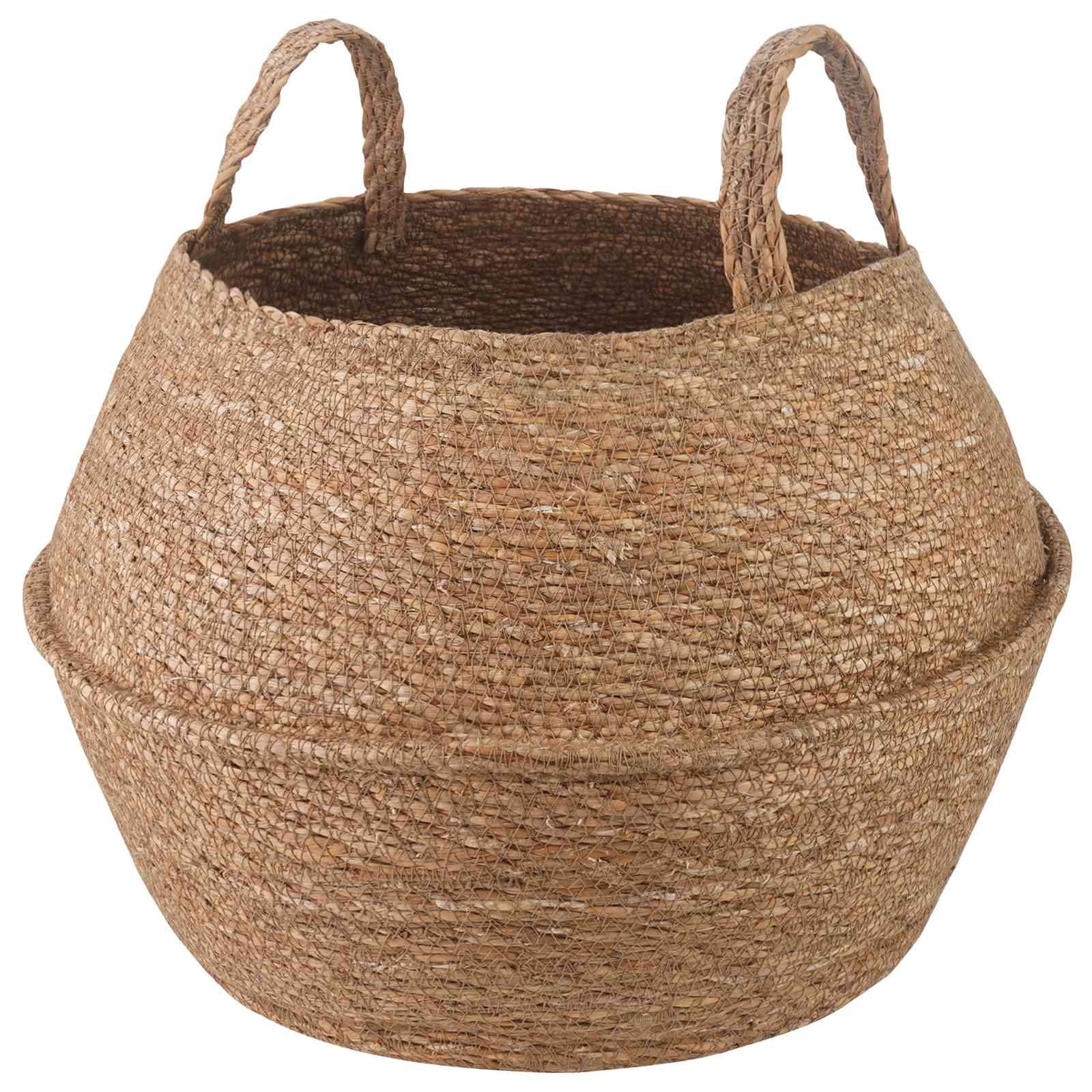 Plantekrukke med håndtag Naturfarvet Ø 45 x 36 cm 100% Søgræs billede