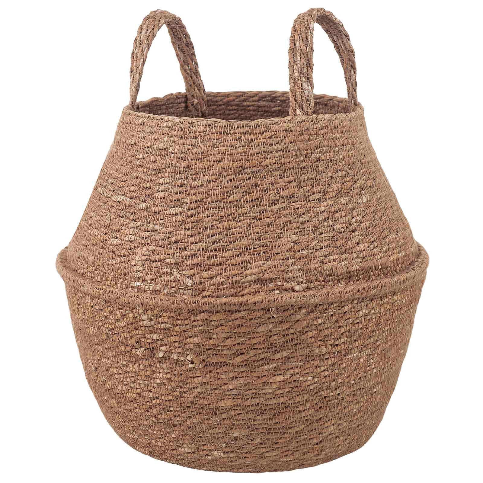 Plantekrukke med håndtag Naturfarvet Ø 22 x 20 cm 100% Søgræs billede