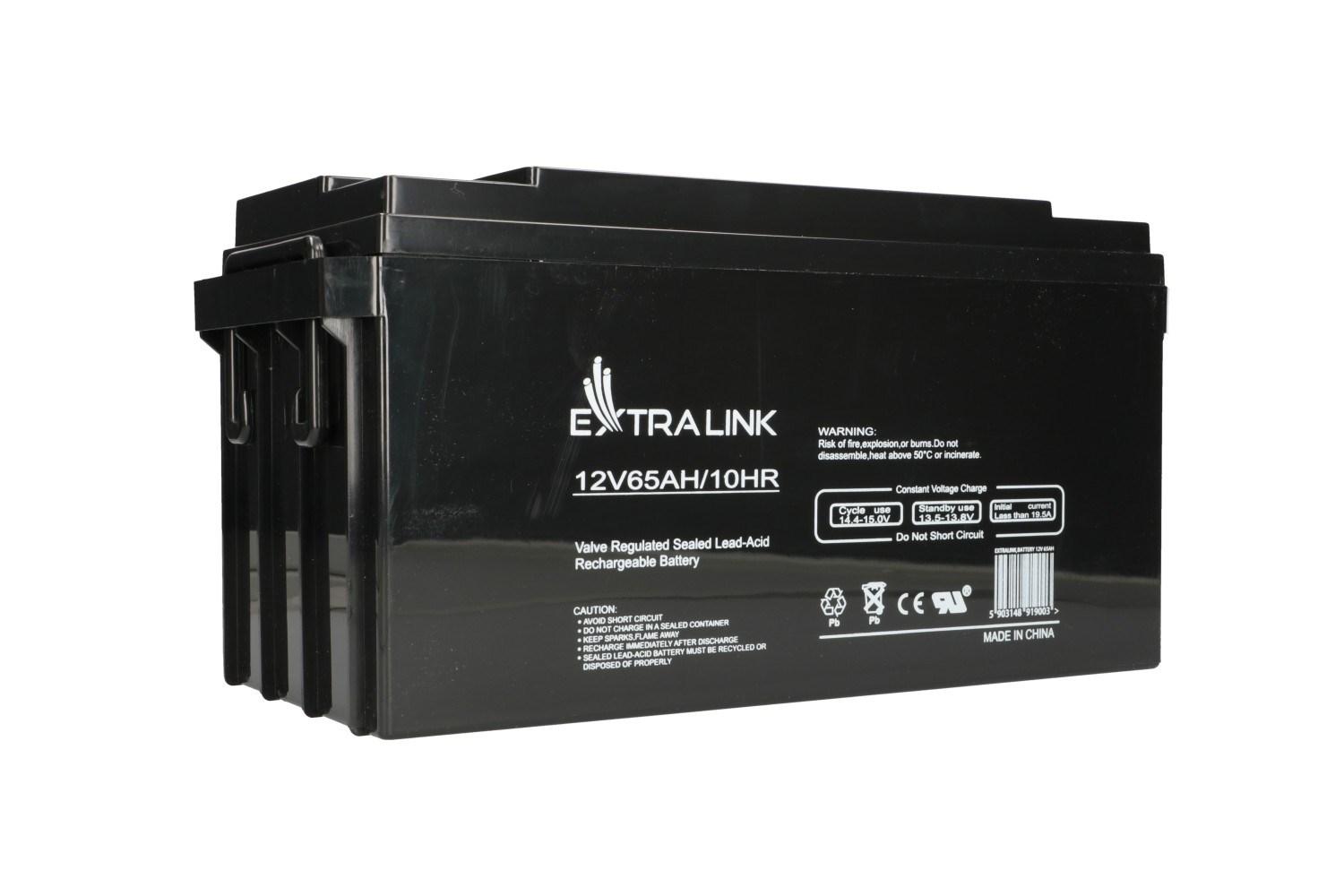 Extralink AGM 12 V 65 Ah - vedligeholdelsesfri blyakku (VRLA)
