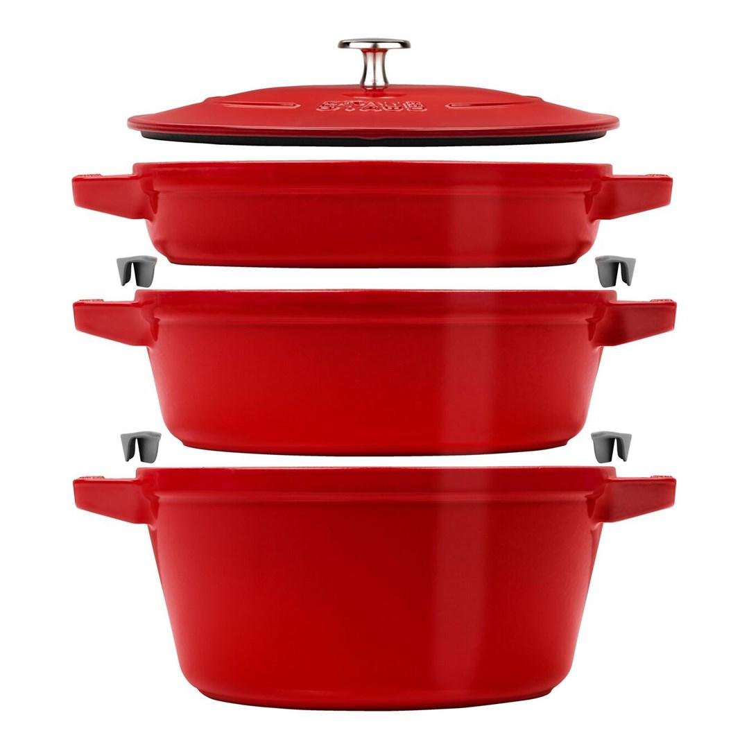 ZWILLING Staub La Cocotte rund gryde/ildfast fad i støbejern - 24 cm, rød billede