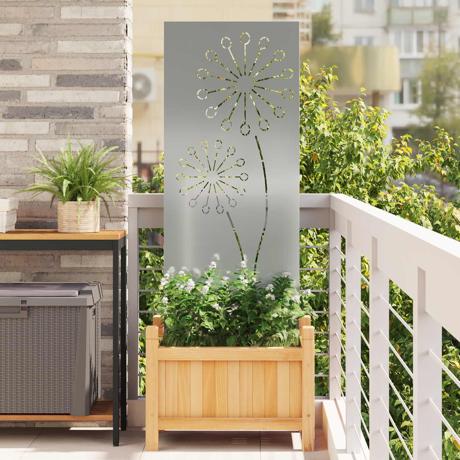 Have privatliv skærm Sølv 50 x 140 cm Galvaniseret stål billede