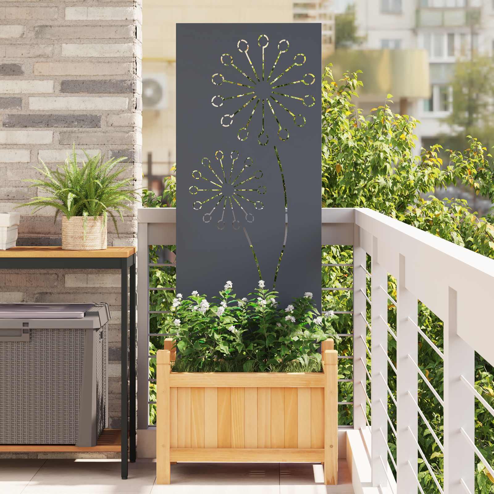 Have privatliv skærm Antracit 50 x 140 cm Koldvalset stål billede