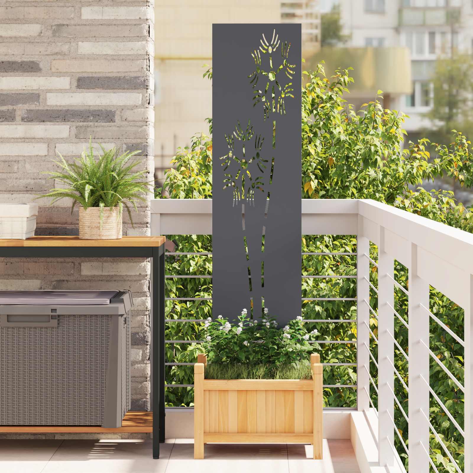 Have privatliv skærm Antracit 32 x 140 cm Koldvalset stål billede