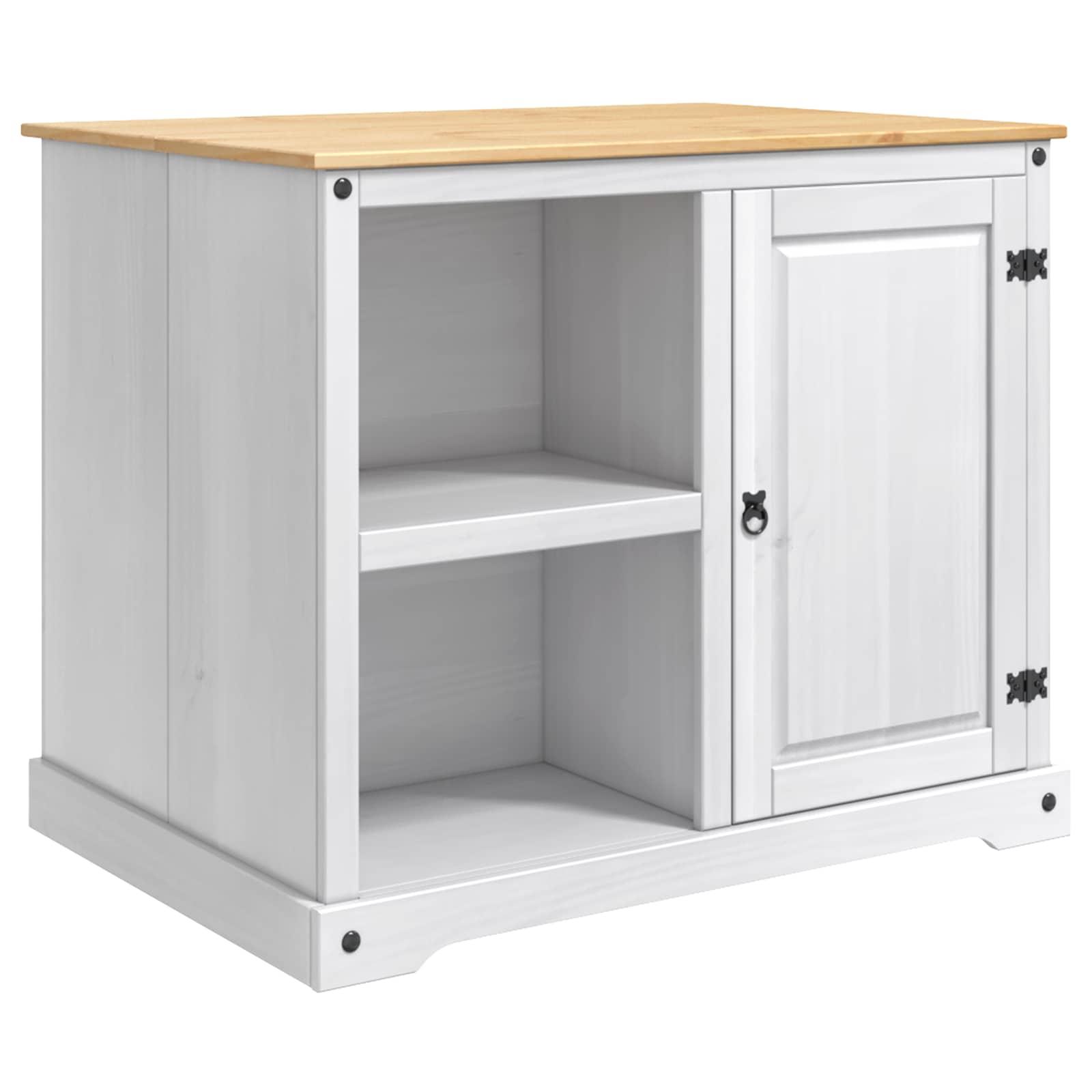 Køkkenvogn 2 stk Hvid og Honning Voks 112 x 77 x 91,5 cm billede