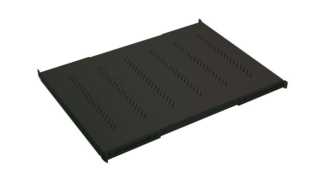 Triton perforeret hylde til 19" rack - 1U, 750 mm, 150 kg, sort billede