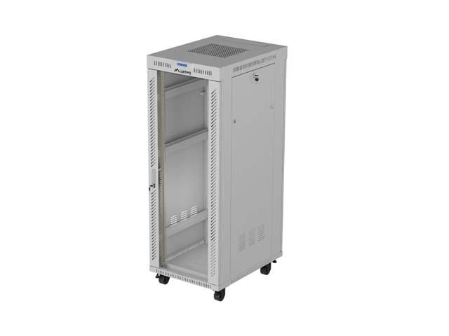 Lanberg FF01-6832-12SL 19" rackskab 32U - fritstående, 600×800 mm, grå, glasdør (flat pack) V2 billede