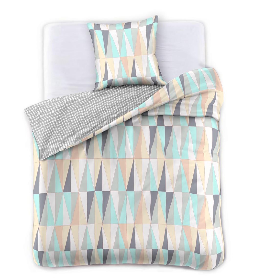 DecoKing Ducato sengetøj 135x200 + 80x80 - grå, geometrisk, mako-satin billede