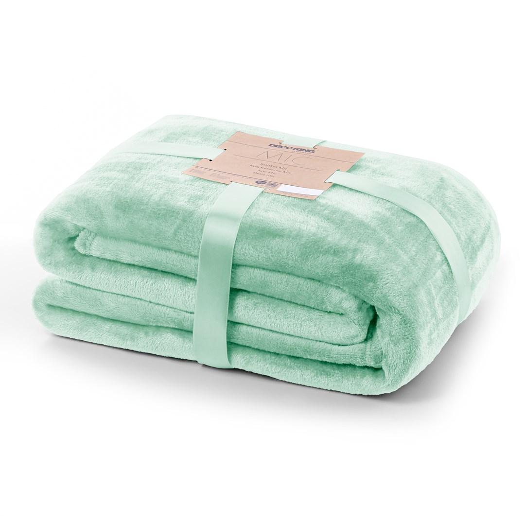 DecoKing MIC plaid - mintgrøn mikrofiber 200 x 220 cm billede