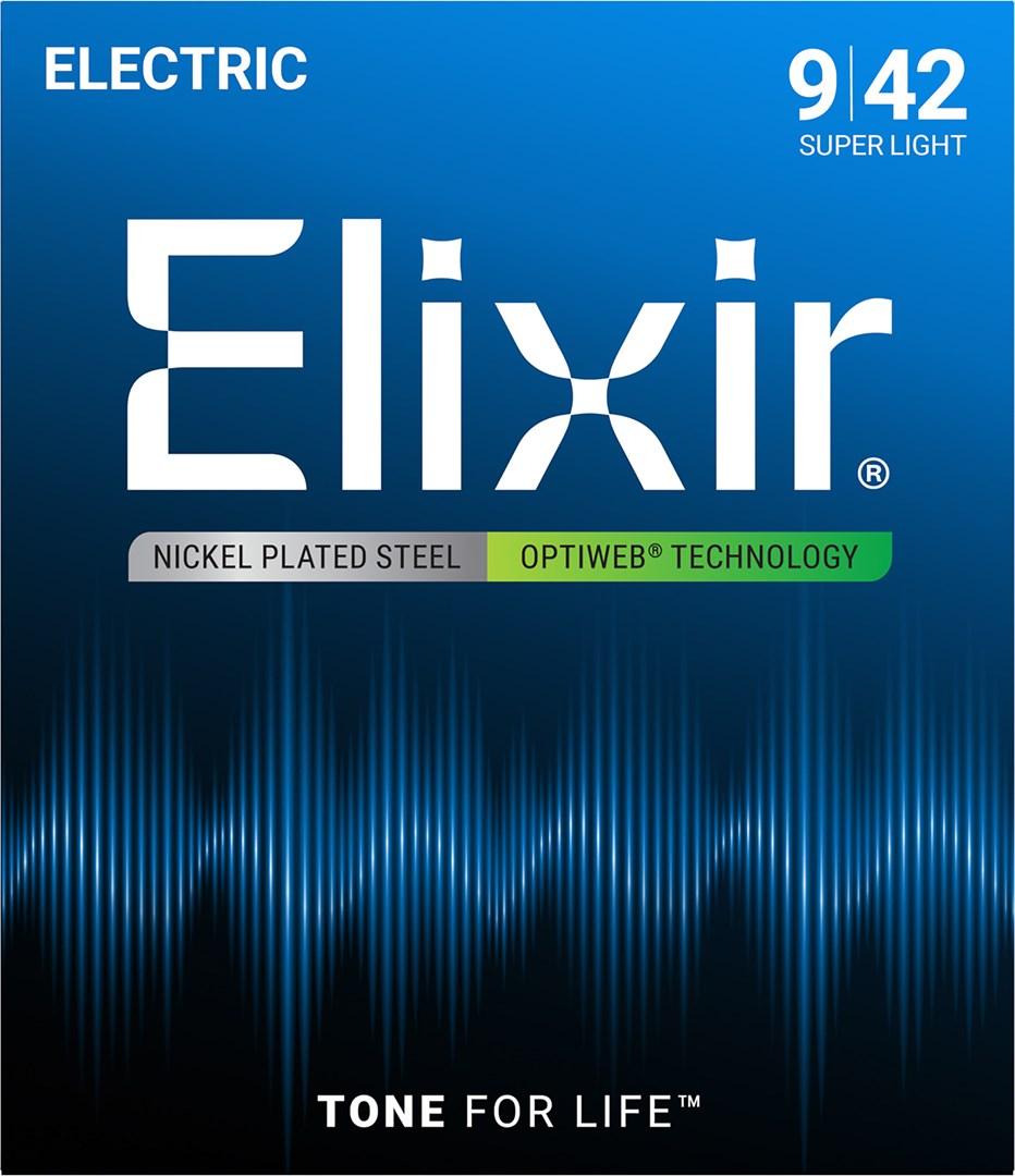 Elixir 12000 elektriske guitarstrenge 9-42 Super Light billede
