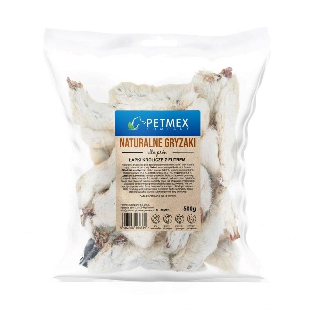 PETMEX kaninlabber med pels - monoprotein hundesnack 500 g billede