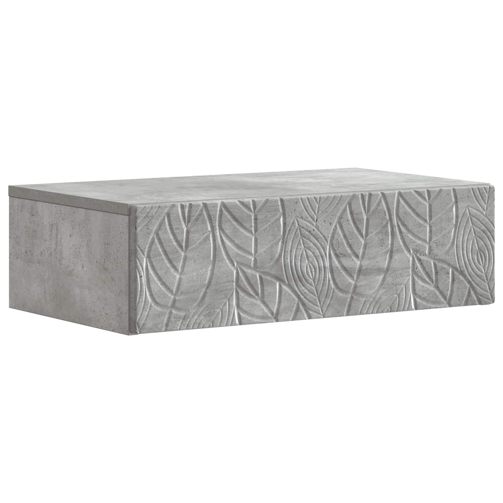 Væghængt Sideskab Betongrå 59 x 34,5 x 17 cm Konstrueret træ