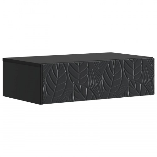 Væghængt Sideskab Sort 59 x 34,5 x 17 cm Konstrueret træ