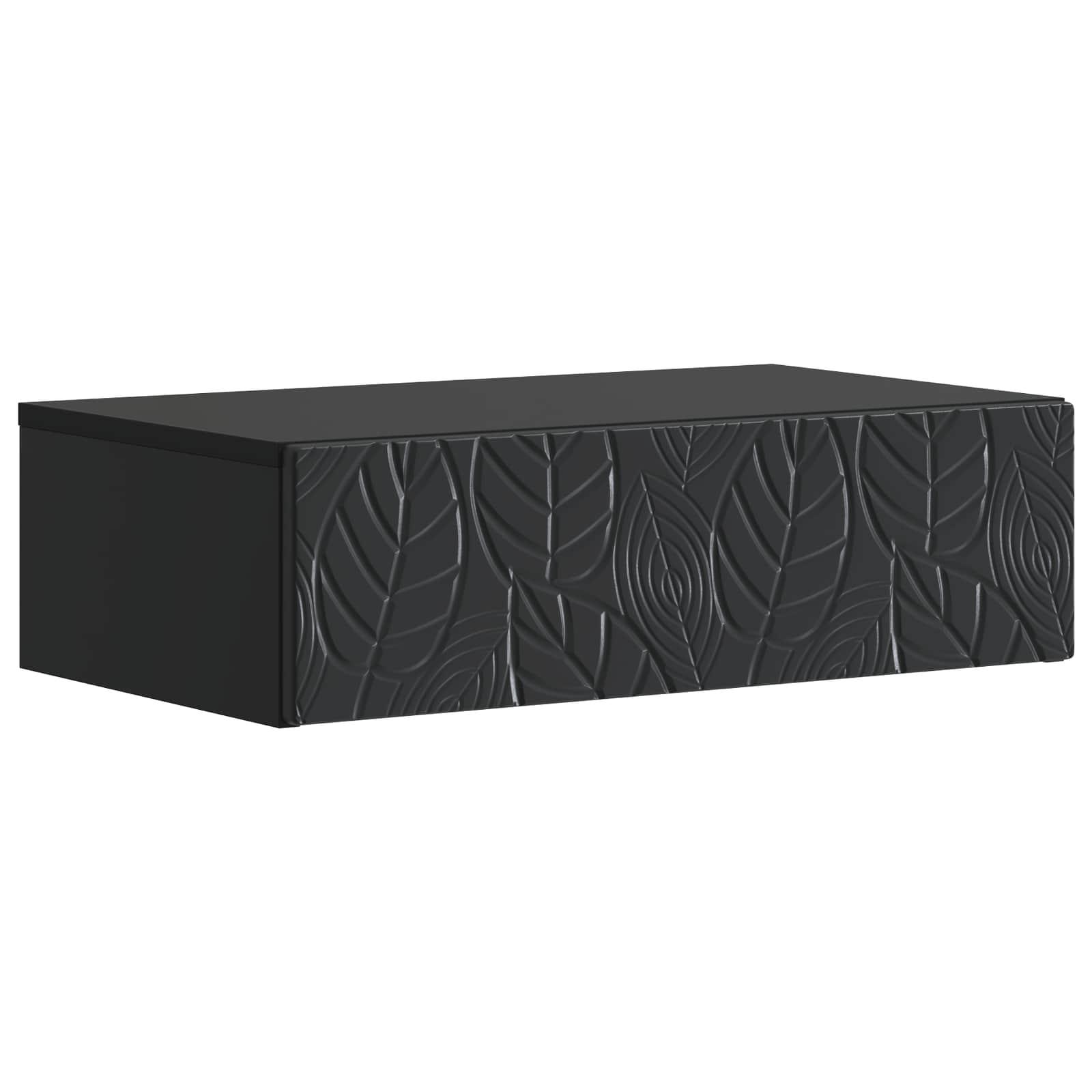 Væghængt Sideskab Sort 59 x 34,5 x 17 cm Konstrueret træ