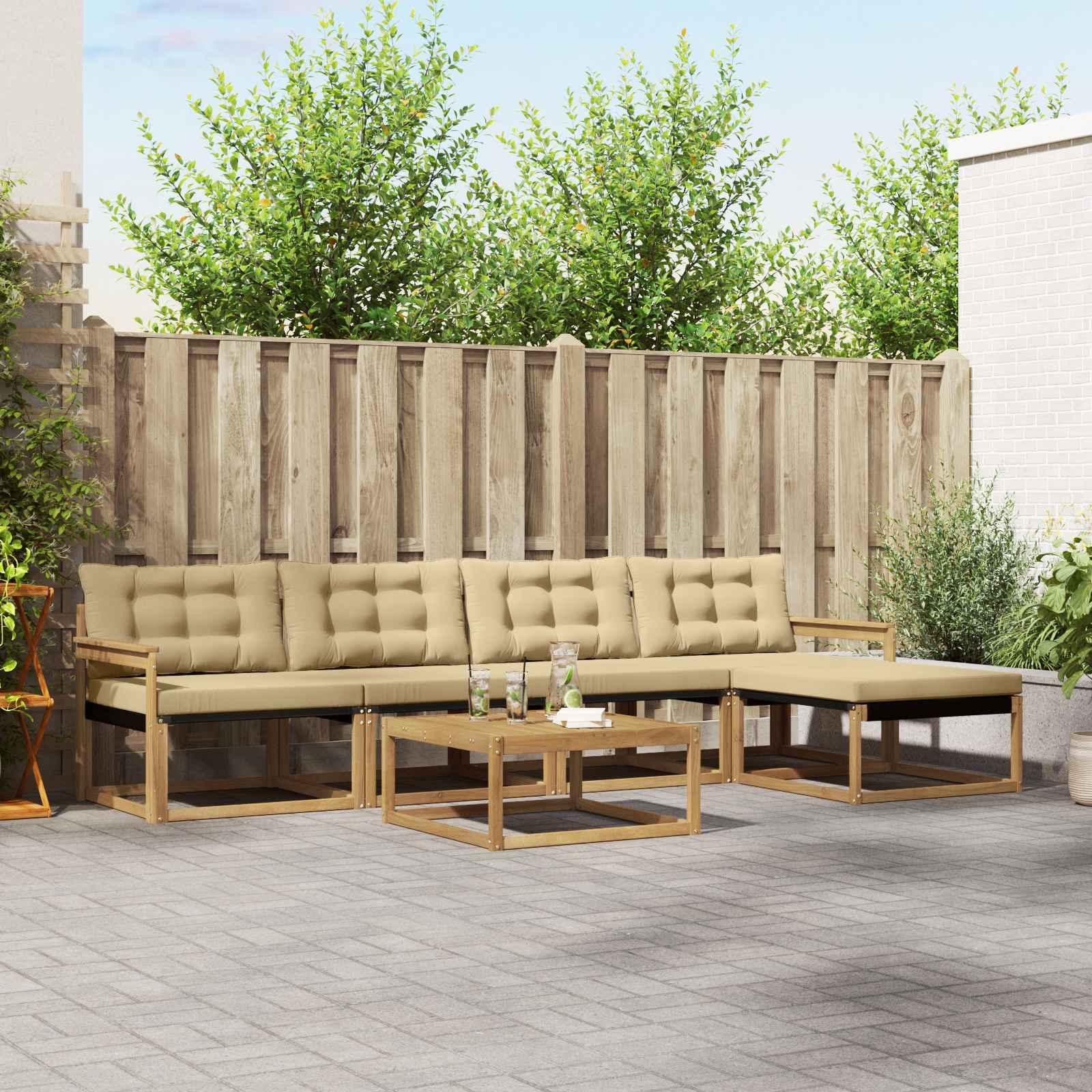 Udendørs sofagruppe 6 stk Hvid og Beige