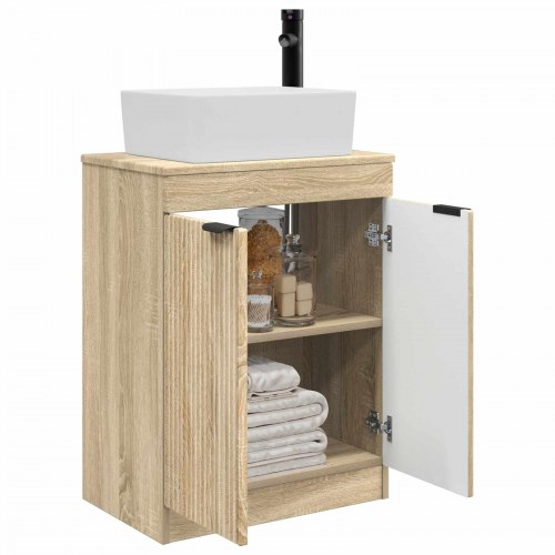 Badeværelsesvask med vask Sonoma-eg 54 x 35 x 83 cm