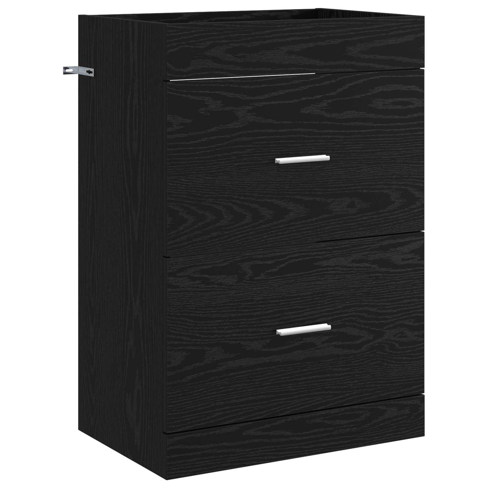 Badeværelse Under Vask Skab Sort eg 56 x 37,5 x 81 cm