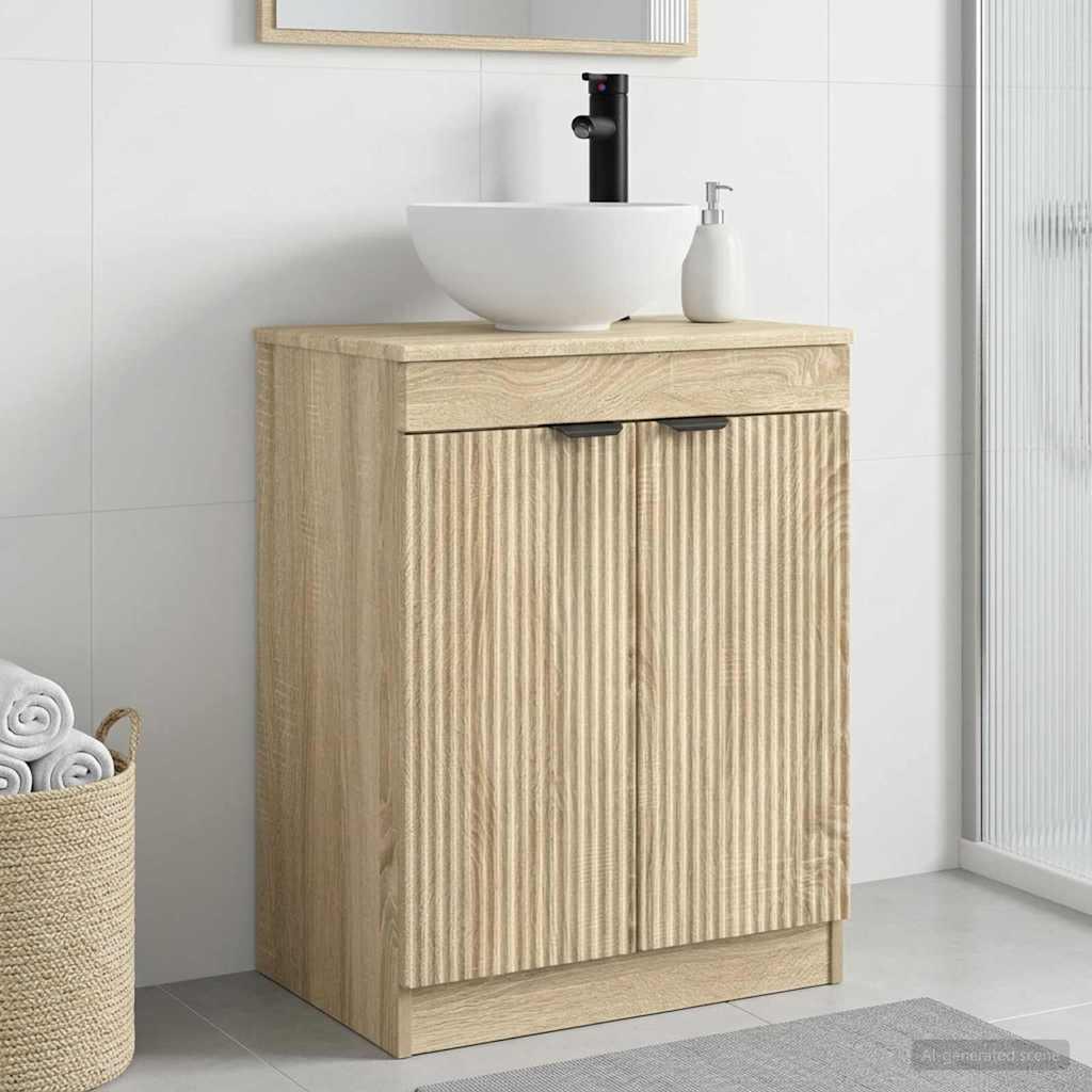 Badeværelsesvask med vask Sonoma-eg 54 x 35 x 83 cm