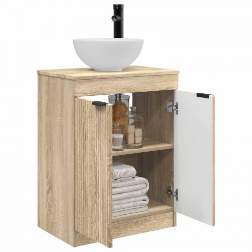 Badeværelsesvask med vask Sonoma-eg 54 x 35 x 83 cm